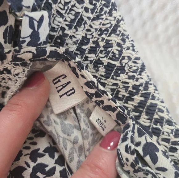 GAP Blue/white Floral Spaghetti Strap Sundress Size L - Picture 2 of 7